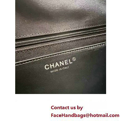 Chanel Aged Shiny Lambskin, Crystal Pearls  &  Black Metal Shopping Bag AS4222 2023